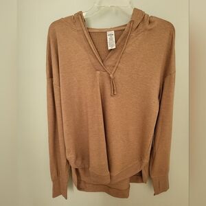 RBX‎ Women Medium Lonh Sleeve Hoodie Athleisure Pullover Thumbholes Tan